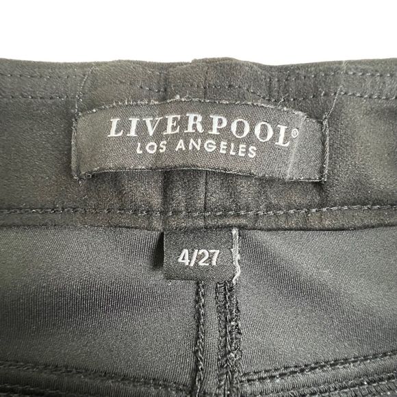 Liverpool Womens Black Faux Suede Mid Rise Pull On Bootcut Pants 4 - Picture 7 of 8
